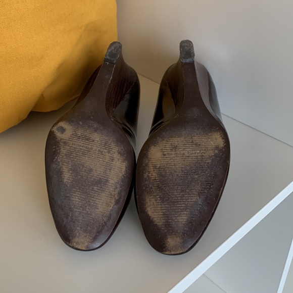 Marc Fisher - brown patent-style wedges, size 8, 2” heel, good used condition - Picture 11 of 11
